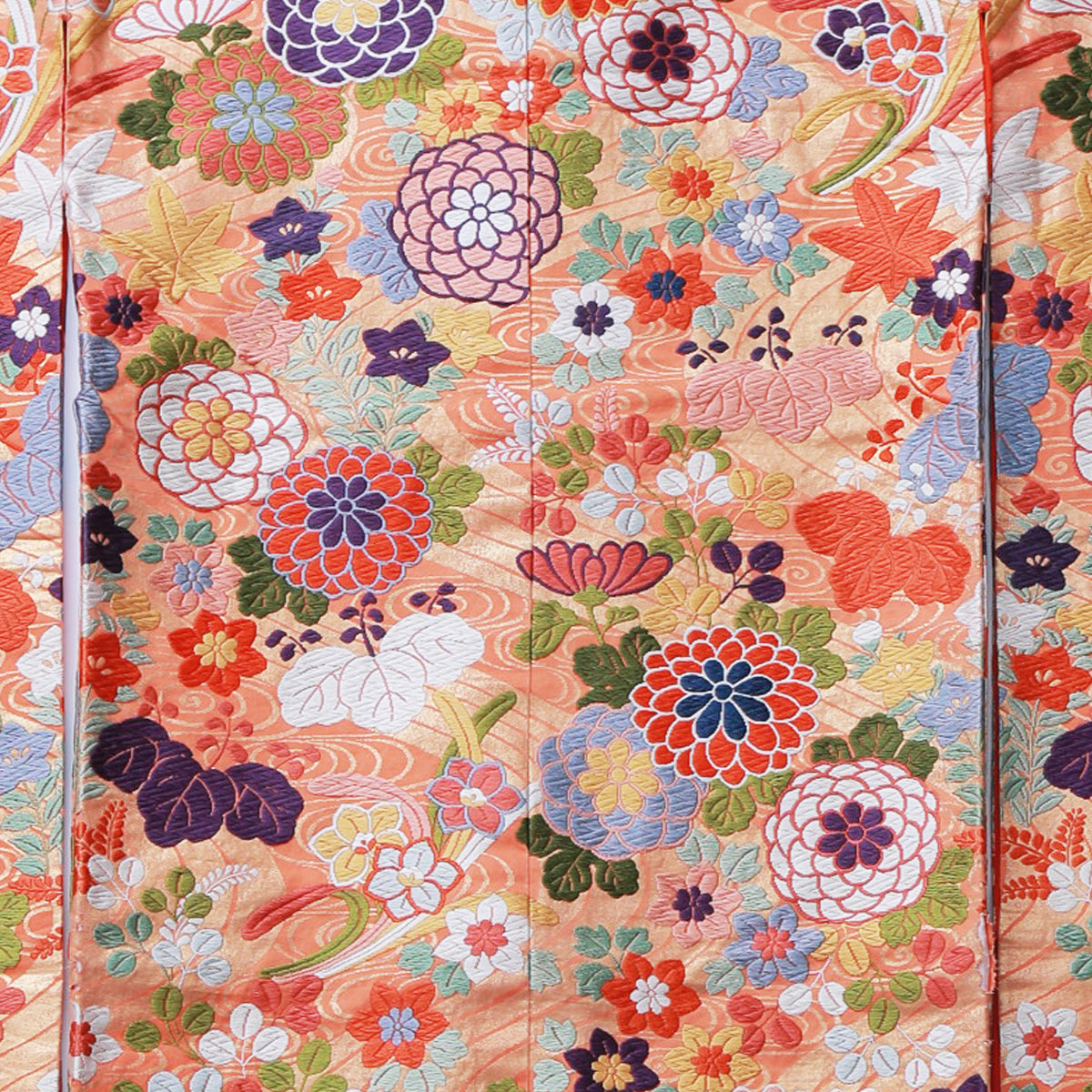 橙に菊模様