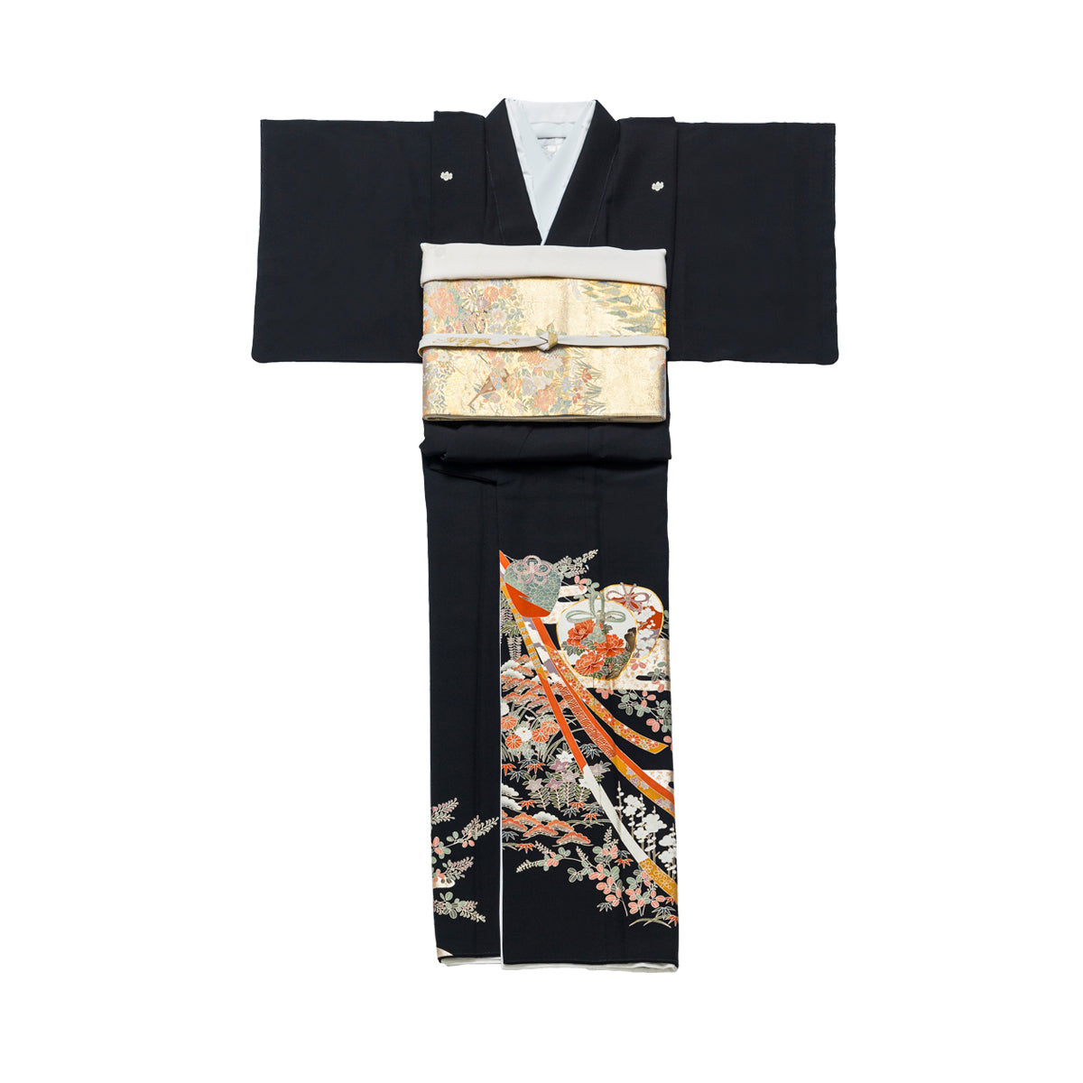 仕覆花紋 金銀彩